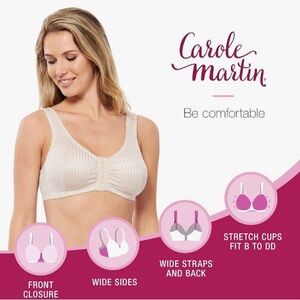 Carole Martin Beige Front Closure Comfort Bra New with tags